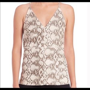 Bailey 44 V-Neck Snake Print Camisole - Cream and Brown